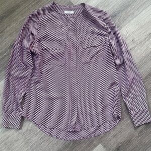 Equipment Femme Print 100% Silk Button Down Shirt Size S